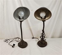 1940s Eagle Brand Cast Iron Goose Neck Lamps