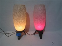 Pair of Plastic Vintage Bubble Lamps