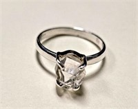 Beautiful Sterling Raw Herkimer Diamond Ring SJC