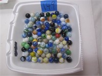 Tray of Glass Marbles