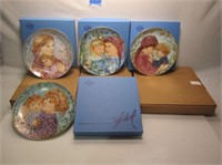 4 Mother’s Day Collector Plates By Hibel