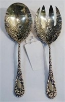 STERLING REPOUSSE SALAD SERVERS (2)