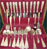 KIRK STIEFF ROSE STERLING FLATWARE (64) PC