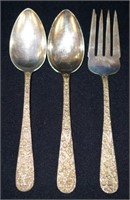 KIRK STIEFF ROSE STERLING SERVING UTENSILS (3)