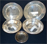 STERLING BOWLS & DISHES (5)