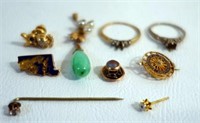 ASSORTED 14K, 10K, AND UNMARKED GOLD JEWELRY