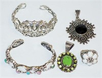 MEXICAN STERLING JEWELRY (5) PCS.