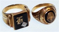 10KT YELLOW GOLD SCHOOL RING AND SIGNET RING