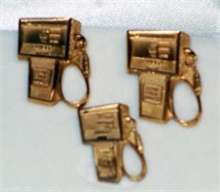 10KT YELLOW GOLD AMOCO GAS PUMP TIE TACK AND CUFFL