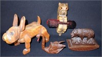 CARVED WOOD ANIMALS (4)