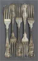 5 Vintage United States Navy Dinner Forks