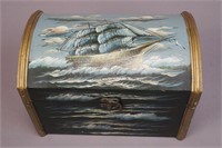 Sailing Ship Painted Keepsake Box