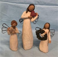 3 Willow Tree Angels Figurines