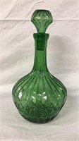 1960s Glass Stopper Avocado Decanter