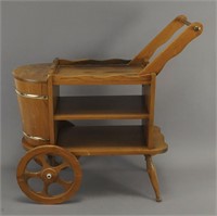 Wooden Serving Trolley with Wheels