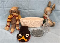 Monkey Sock Doll, Pottery Planter, Rabbit