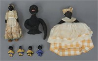 7 Vintage Black Americana Handmade Folklore Dolls