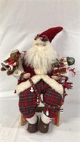 30" Santa in Wooden Chair Xmas Decor