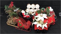 Christmas Sleigh Decor Lot