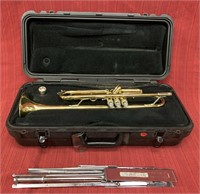 Bach Trumpet with music stand.