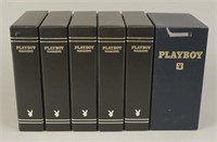 6 Playboy Magazine Storage Cases - Blue - Black