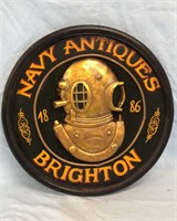 17" Navy Antiques Brighton 1886 Wall Plaque