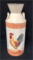 24" Metal Rooster Milk Cream Can