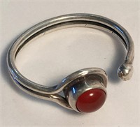 Sterling Silver Orange Stone Ring