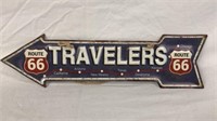 Route 66 Travelers Metal Arrow Sign