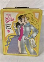 1974 Barbie Three Doll Trunk Case w/ Cloths etc