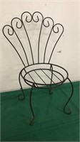 Rod Iron Chair Plant Stand