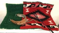 Horse Tack Lot Blankets, Whip, Girth Harness