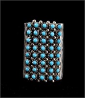 Zuni S. Haloo Petite Point Turquoise & Silver Ring