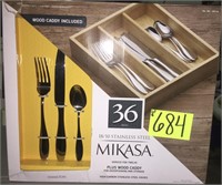 Mikasa 36pc stainless steel set wood tray included