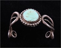 Navajo Sterling Turquoise Child Bracelet Old Pawn