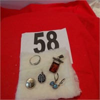 All 925 Sterling Ear Rings (3) Charms