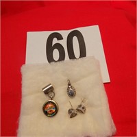 All 925 Sterling Ear Ring (2) Charms