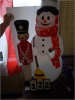Vintage Plastic Snowman & Toy Soldier