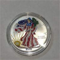 2001 American Eagle Silver Dollar, Colorized