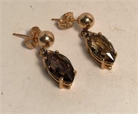 Pair Of 14k Gold Earrings With Stones
