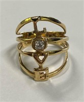 14k Gold And Diamond Ring, Love