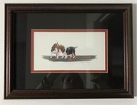 Denise D. Nelson Signed Framed Beagles Print