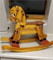 Custom built solid wood child's rocking horse