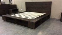 King size handcrafted wood bed