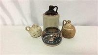 Gal crock jug, antique bowl, pottery