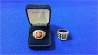 Danbury Mint US Marine Corps ring & 14 k gold ring