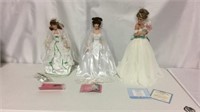 3 porcelain Bridal dolls