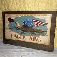 Hand Painted Eagle Wing on reclaimed wood