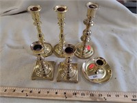 6 Brass Candlesticks