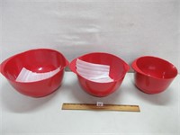 BRIGHT AND CHEERFUL RED MIXING BOWLS